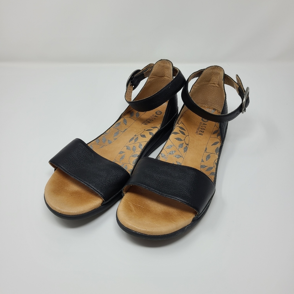 Acorn Leather Sandals with Adjustable Ankle Strap